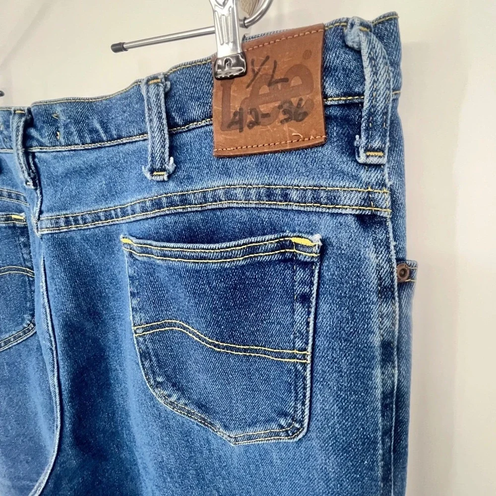 Lee Regular Fit Jeans Mens 40x36 Blue Straight Leg Denim Pants IZS-E498-010